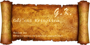 Gácsi Krisztina névjegykártya